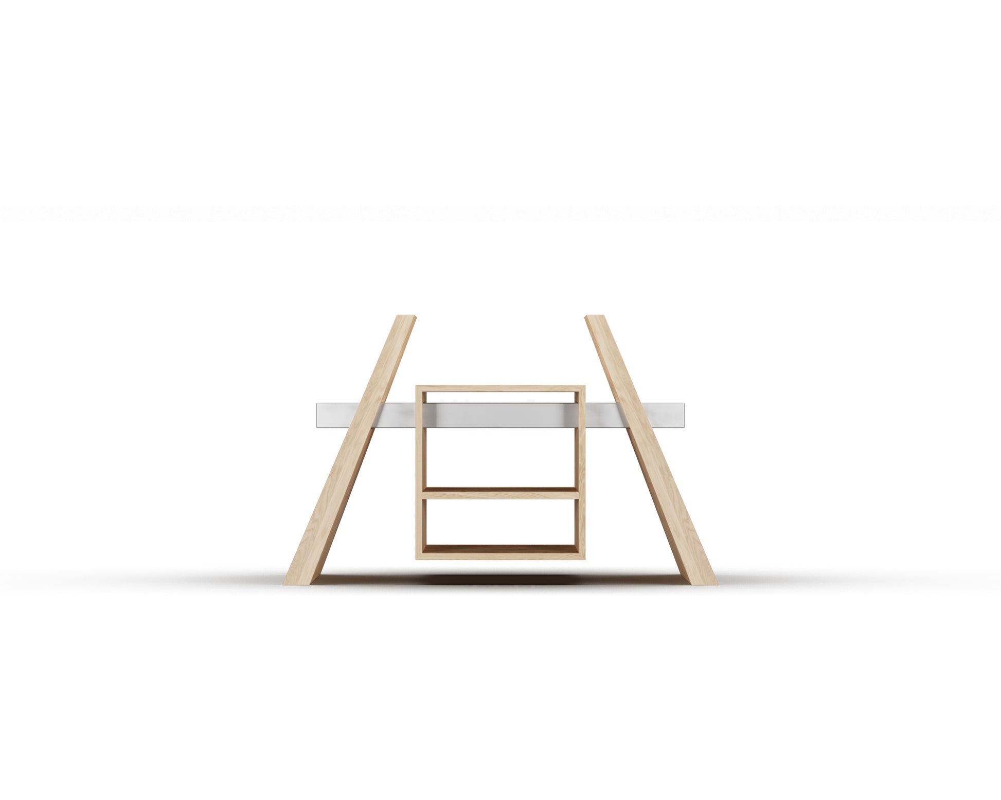 Audio /RACK/ with wooden frame and white shelf, perfect for vinyl storage and LP furniture needs.