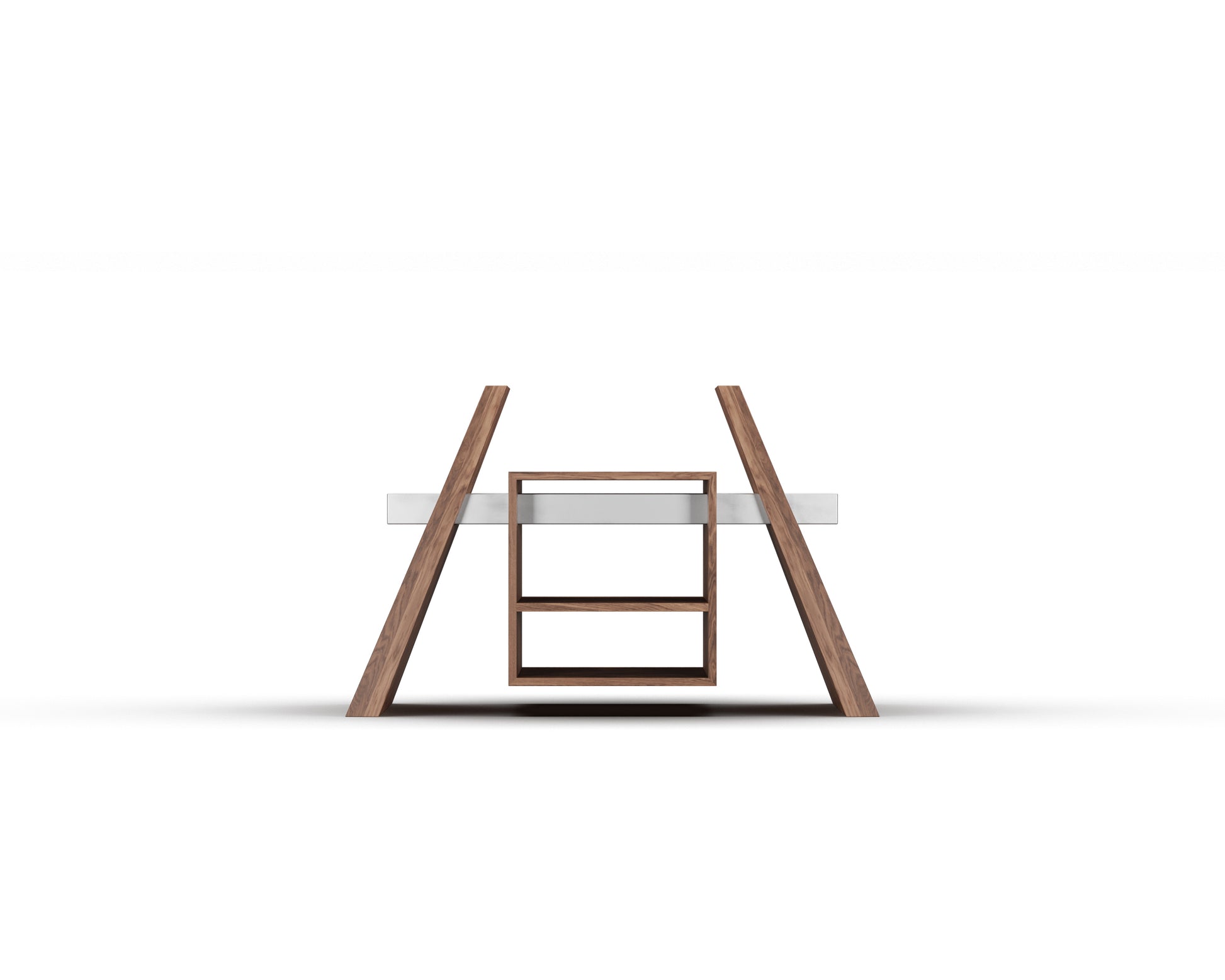 Audio /RACK/ showcasing adjustable shelves for vinyl storage, made from wood and stainless steel.