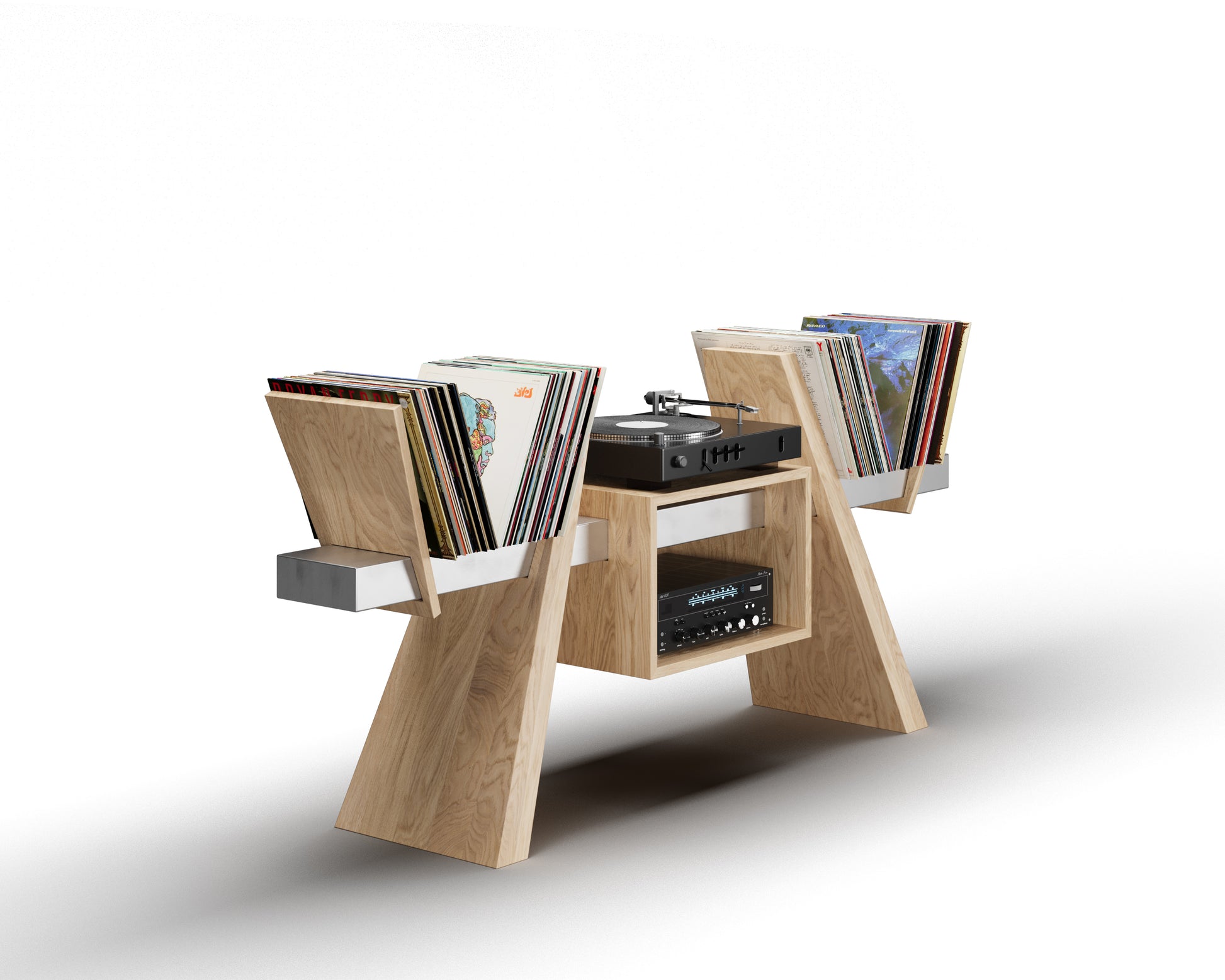 The /RACK/ Handmade wooden vinyl record cabinet with turntable