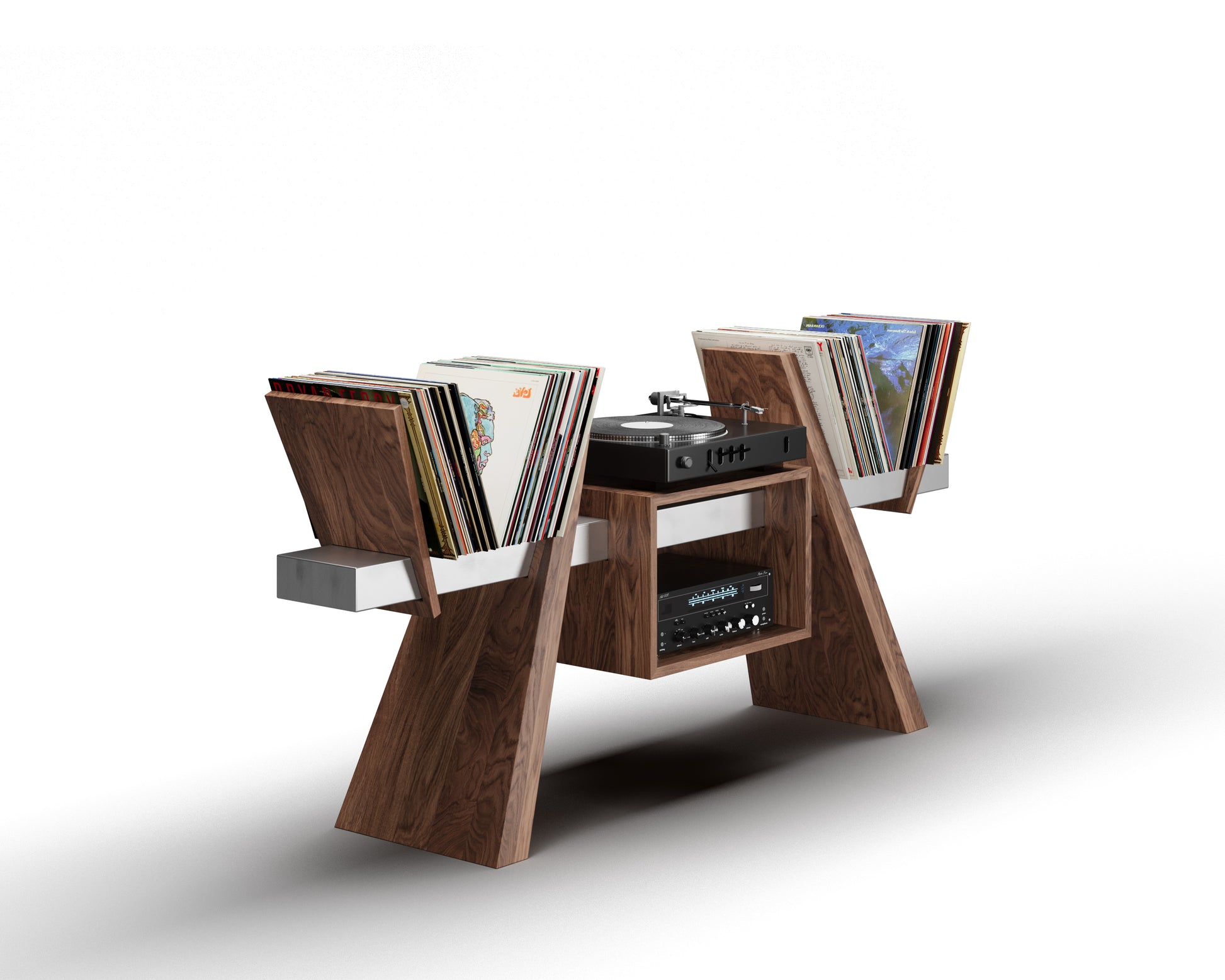 The /RACK/ Handmade wooden vinyl record cabinet with turntable