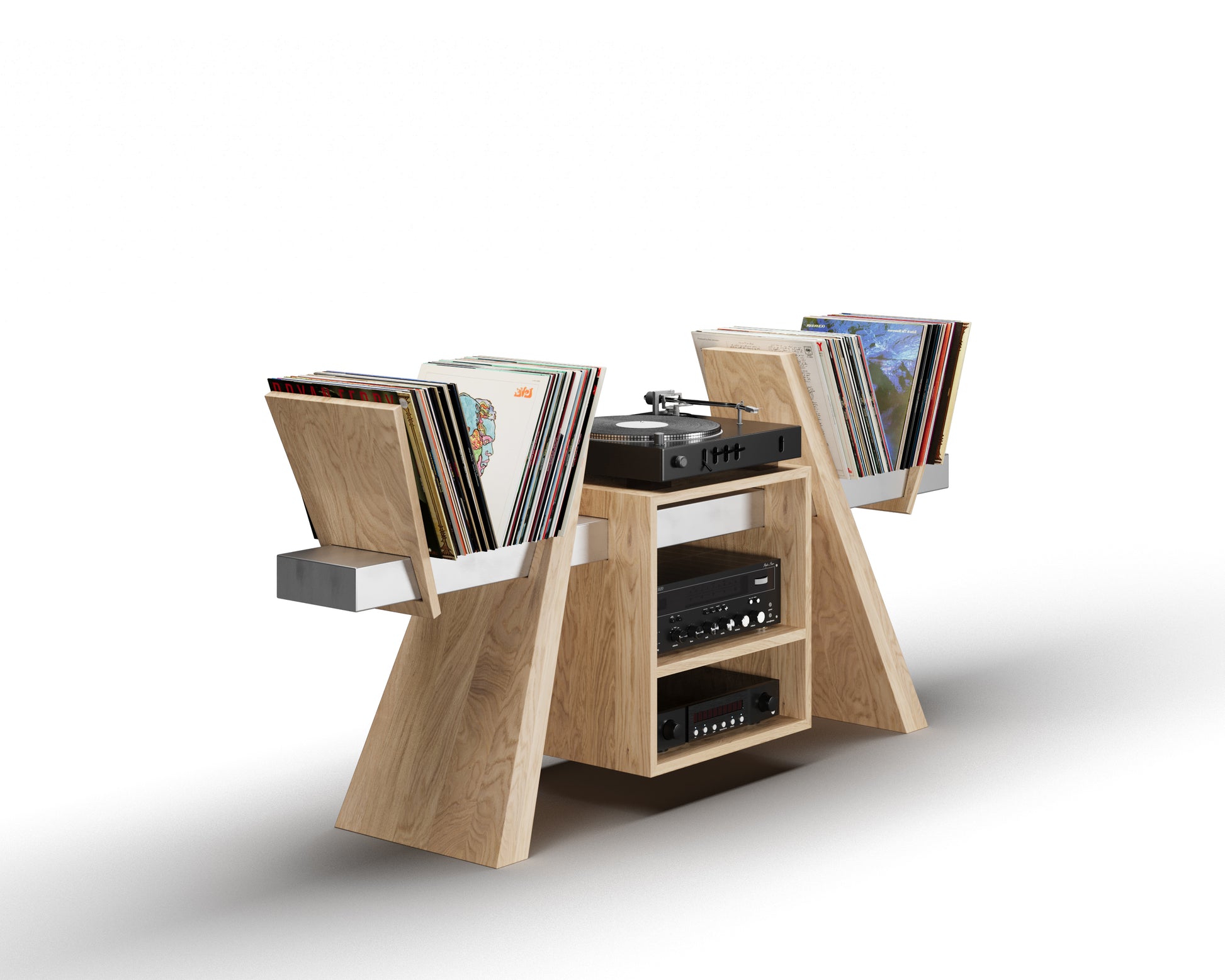 The /RACK/ Handmade wooden vinyl record cabinet with turntable